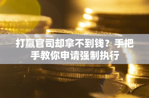 济南打赢官司却拿不到钱？手把手教你申请强制执行