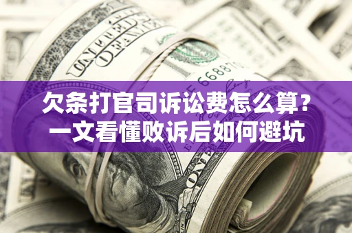 济南欠条打官司诉讼费怎么算？一文看懂败诉后如何避坑